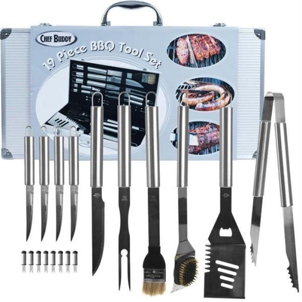 Poker ADG 75-4274B Chef Buddy  19 Piece Heavy Duty BBQ Set with Case 75-4274B